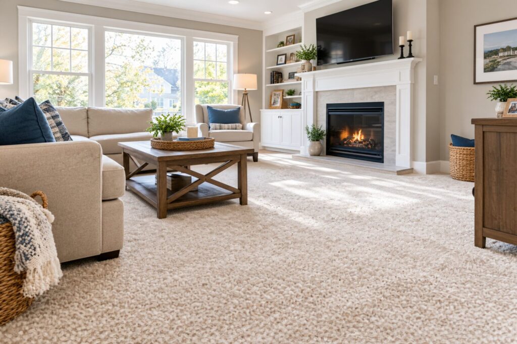 freshly cleaned carpet in a Monmouth County NJ home